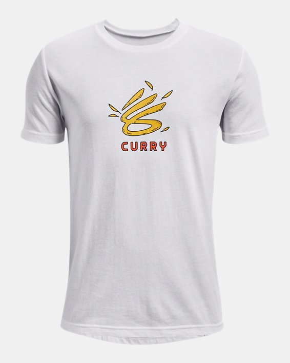 Boys' Curry Big Bird Airplane T-Shirt in White image number 0